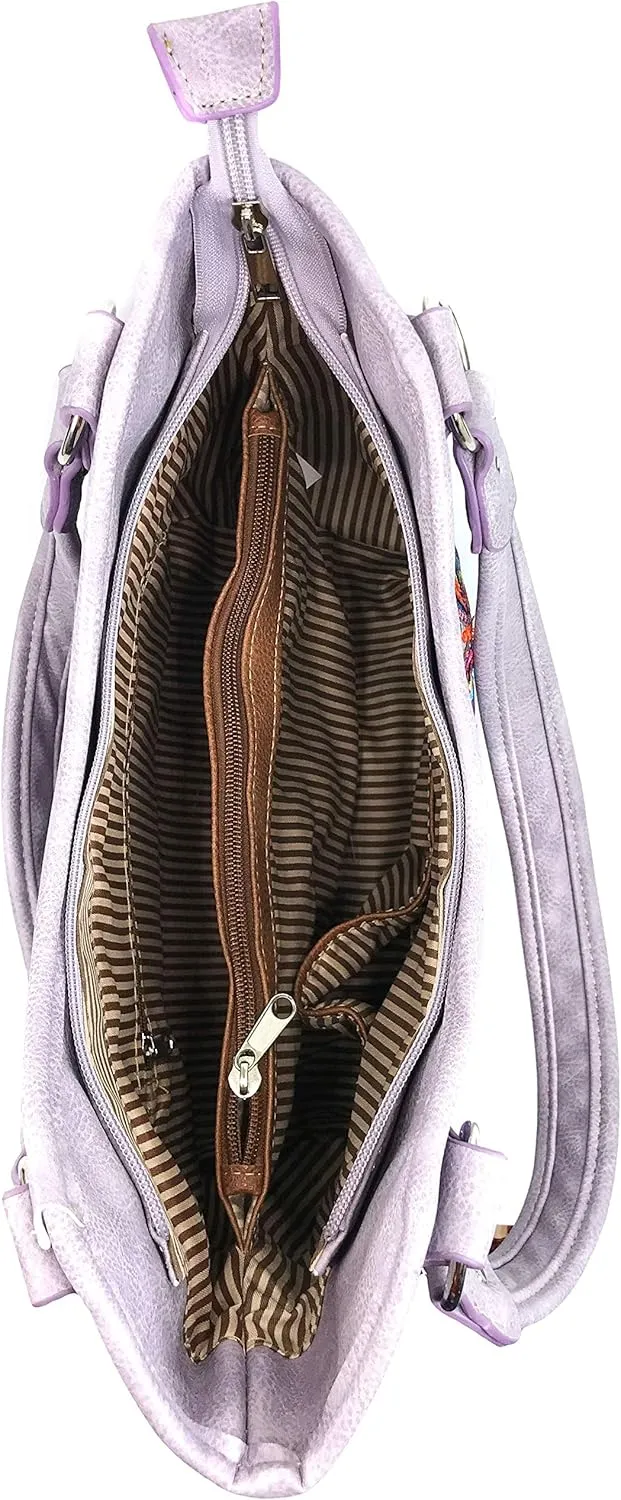 Zelris Butterfly Flower Season Embroidery Conceal Carry Tote Handbag Purse Set
