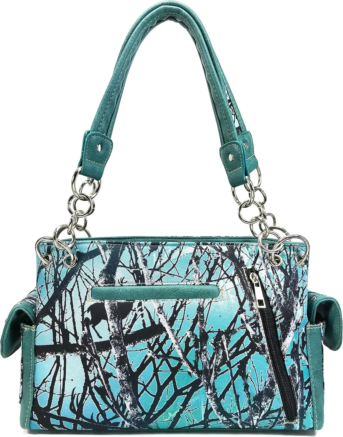 Zelris Camouflage Shine Glow Cross Wings Women Conceal Carry Handbag with Wallet
