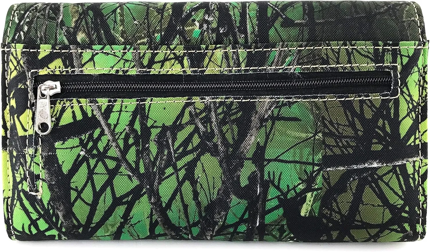 Zelris Camouflage Shine Glow Cross Wings Women Crossbody Trifold Wallet