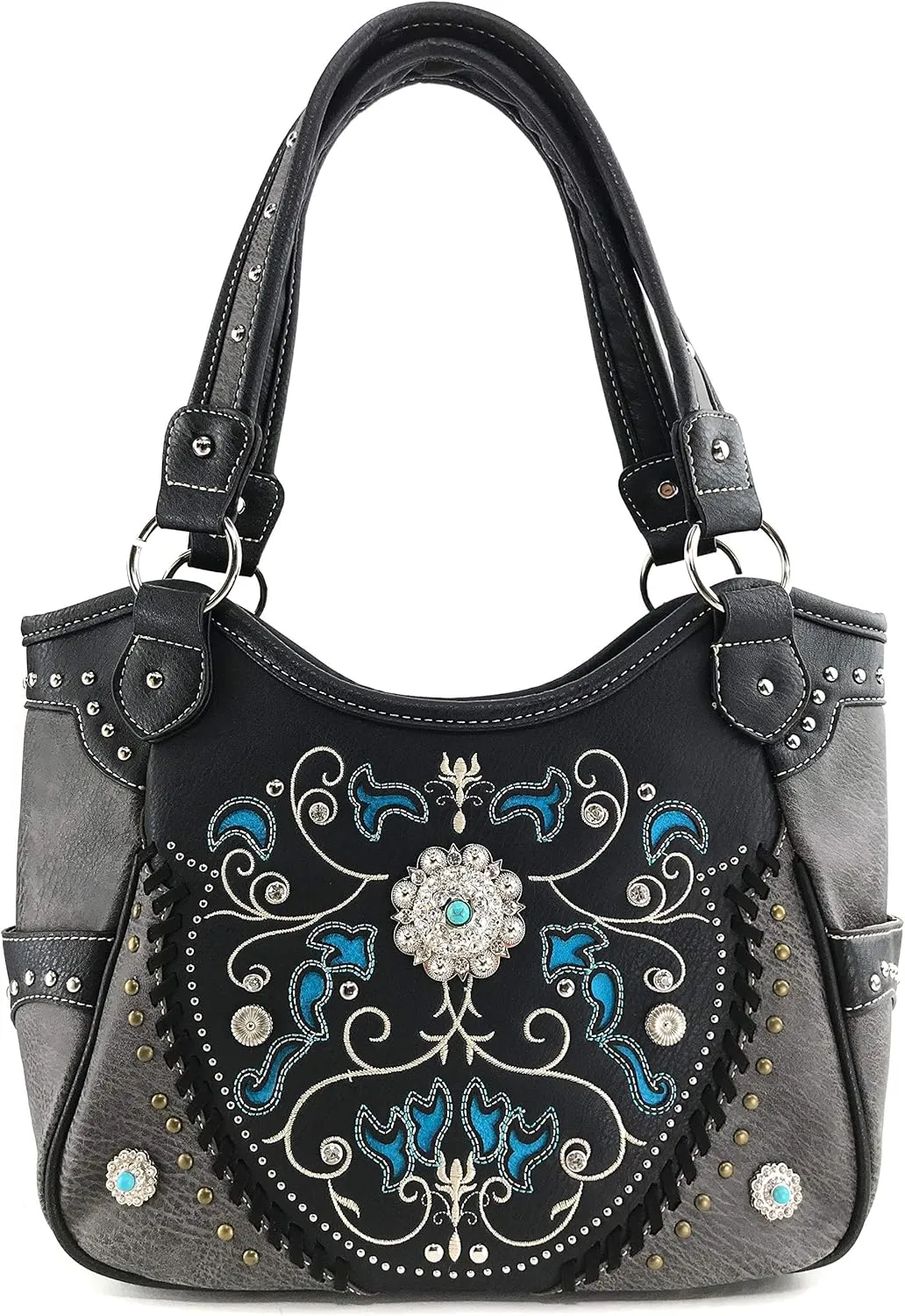 Zelris Spring Bloom Western Concho Women Conceal Carry Tote Handbag Purse Set