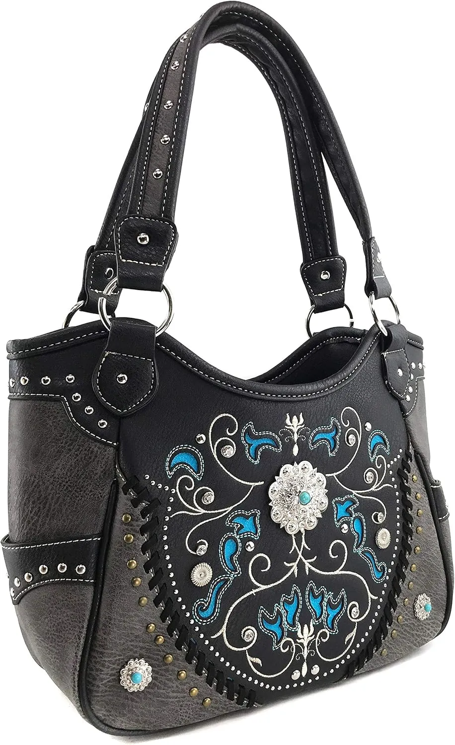 Zelris Spring Bloom Western Concho Women Conceal Carry Tote Handbag Purse Set