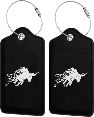 Zodiac Sign Taurus Luggage Tags for Travel, Stainless Steel & Leather, Personalized Engraved, Durable Bag Tags 2 PCS