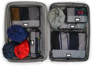 Zoomlite - 10 Set Packing Cubes for Travel | Luggage & Suitcase Travel Organizers | Compress your packing for backpacks, carry on | Includes laundry travel bag and shoe bags (Silver)